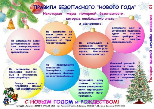 Правила безопасности проведения Нового года
